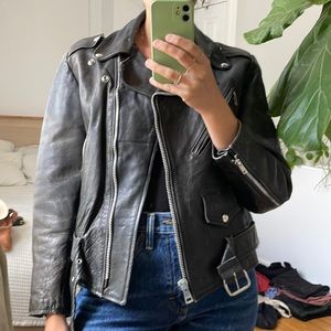 Vintage Leather Motorcycle Jacket